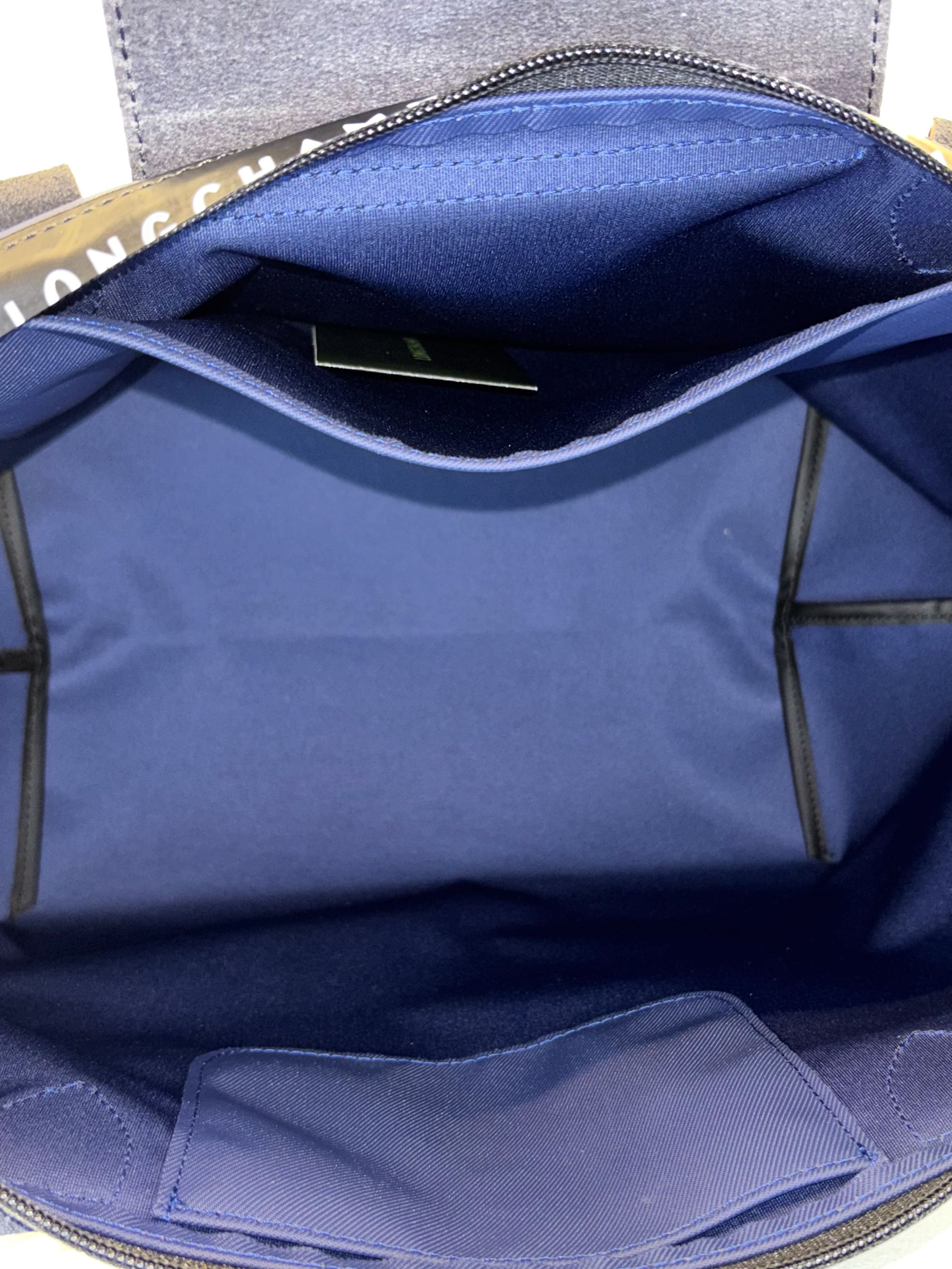 Sac cabas L Le Pliage Energy Longchamps en toile recyclée bleu marine