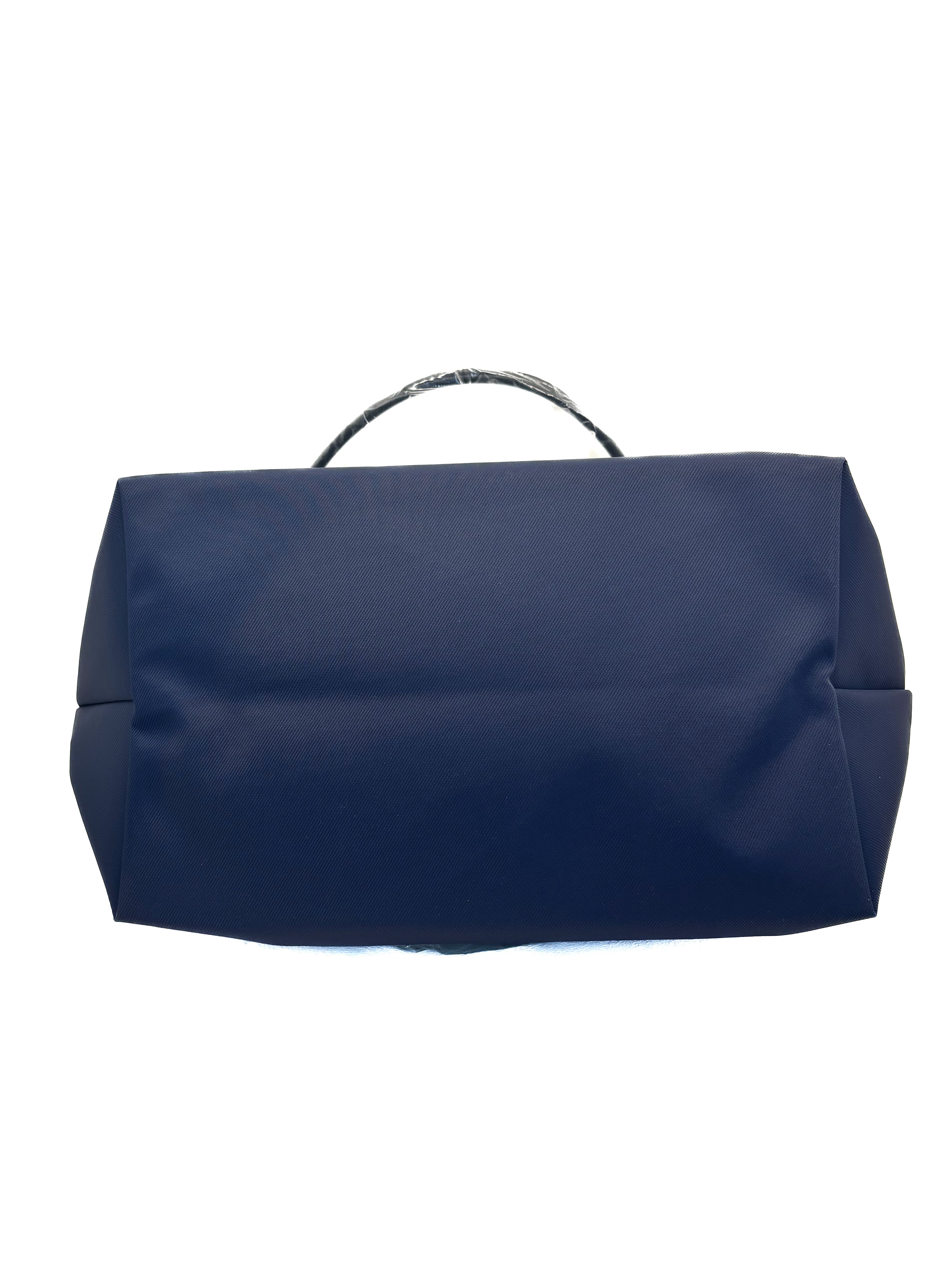 Sac cabas L Le Pliage Energy Longchamps en toile recyclée bleu marine