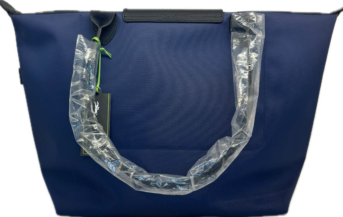 Sac cabas L Le Pliage Energy Longchamps en toile recyclée bleu marine