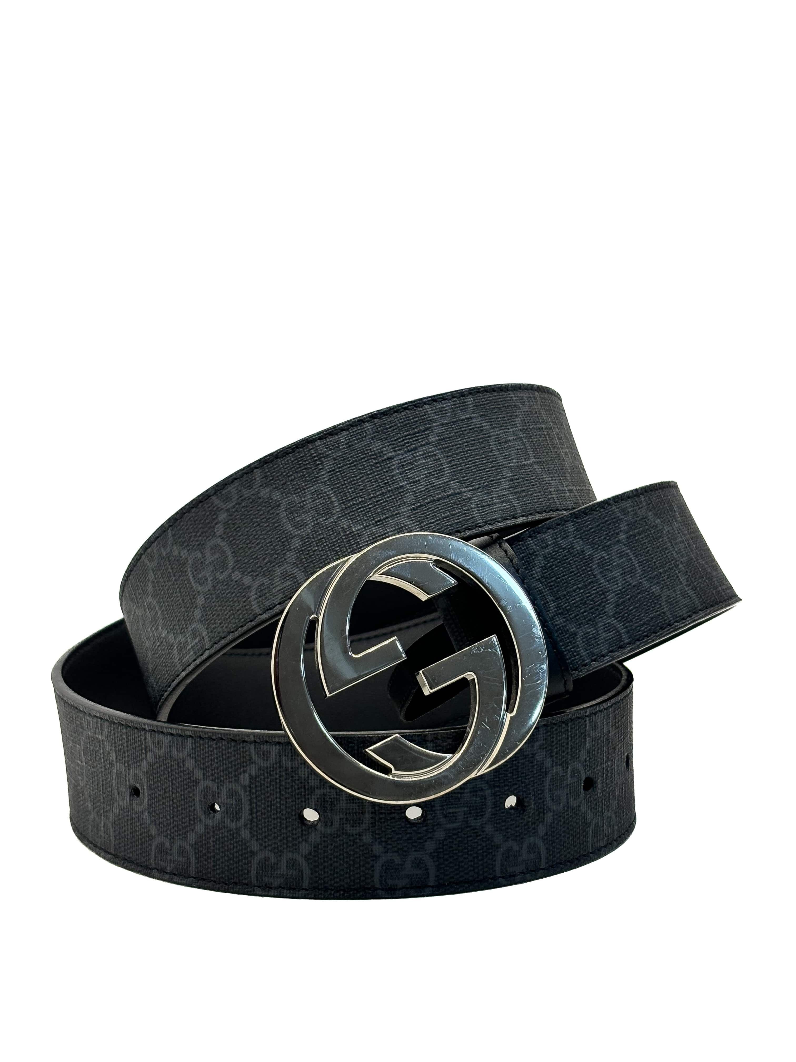 Ceinture GG Supreme toile noire Gucci