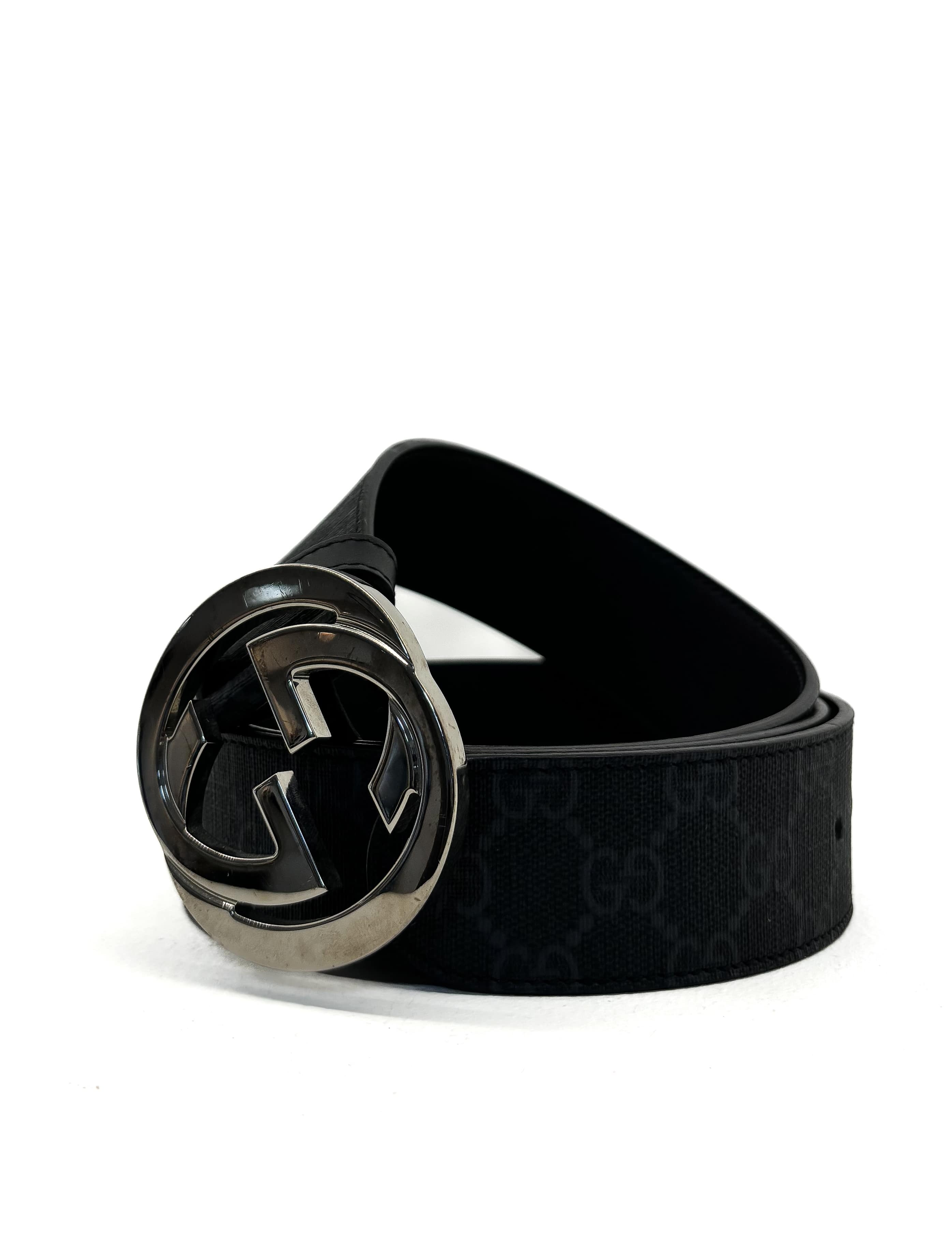 Ceinture GG Supreme toile noire Gucci