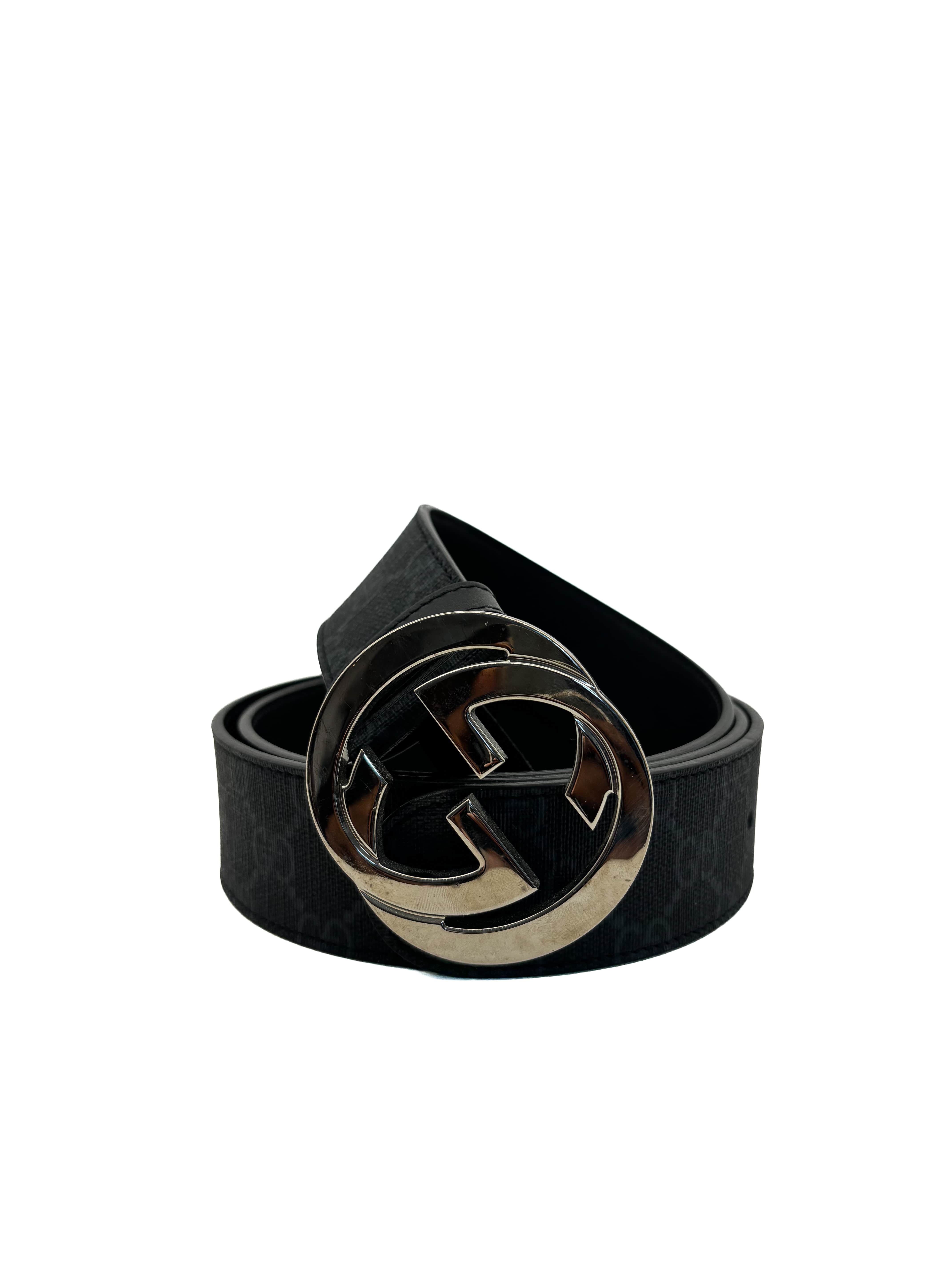 Ceinture GG Supreme toile noire Gucci