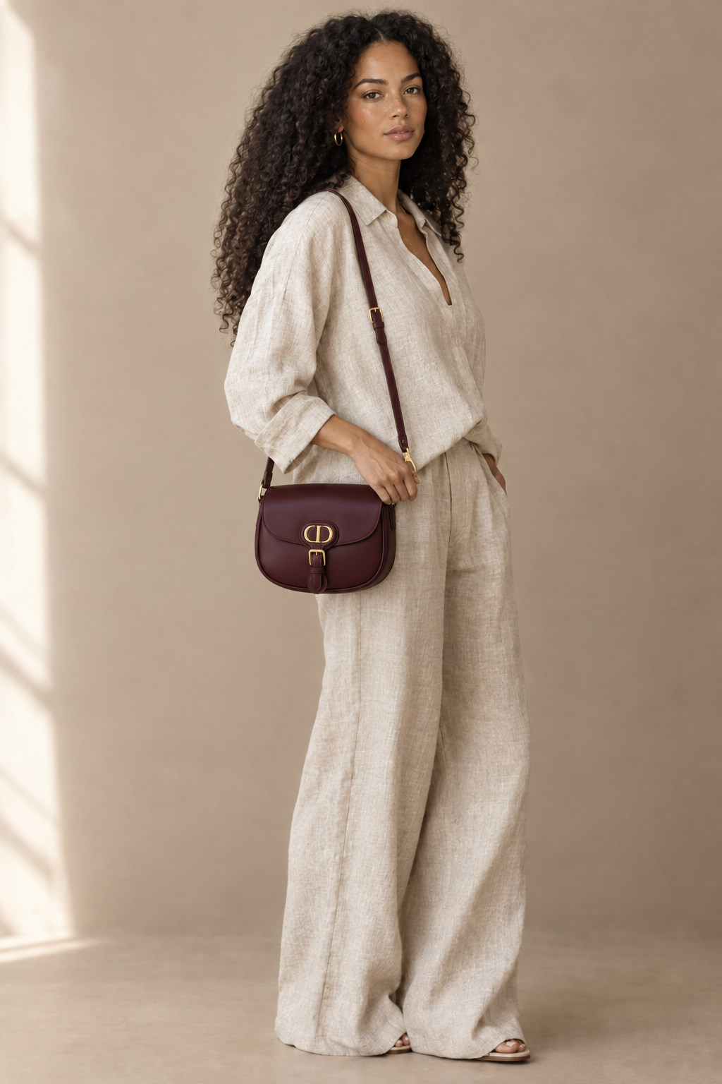 DIOR - BOBBY MEDIUM - CUIR BOX CALF BORDEAUX