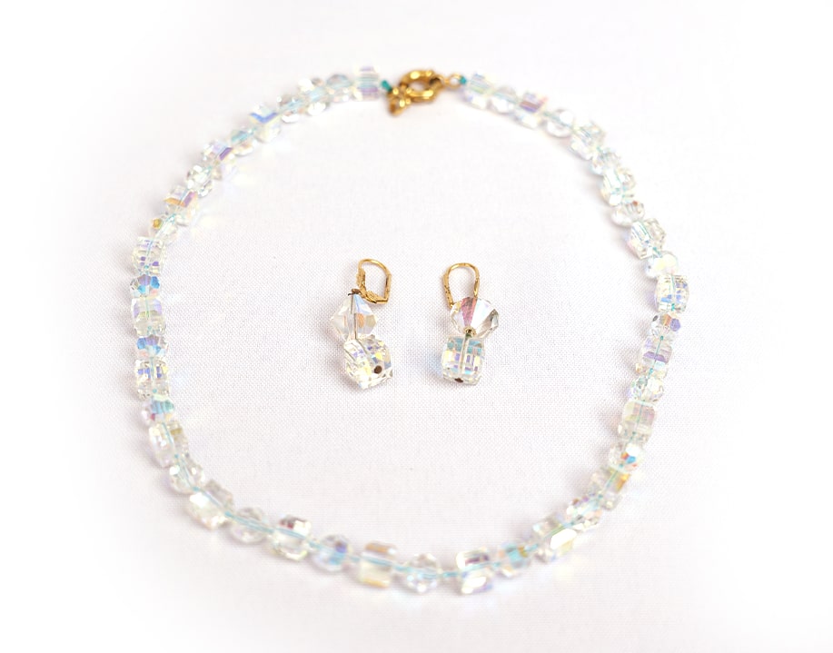 Crystal Set Earrings and Necklace