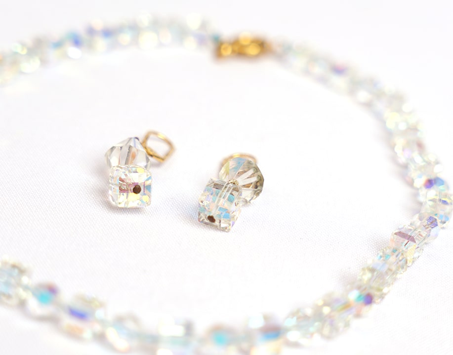 Crystal Set Earrings and Necklace